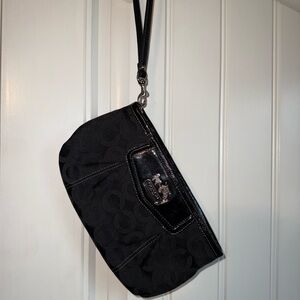 Coach Black Signature Wristlet